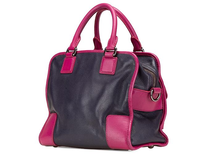 LOEWE Blau genarbte bicolor Kalbsleder Cruz Tasche Marineblau - Ansicht 2