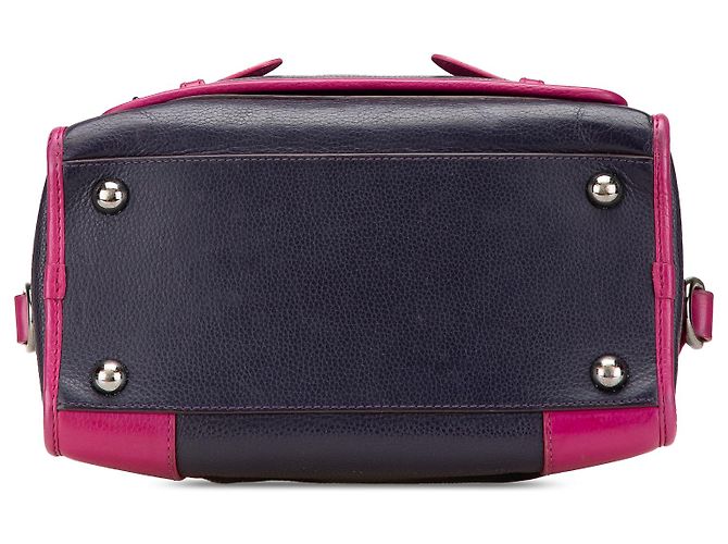 LOEWE Blau genarbte bicolor Kalbsleder Cruz Tasche Marineblau - Ansicht 3