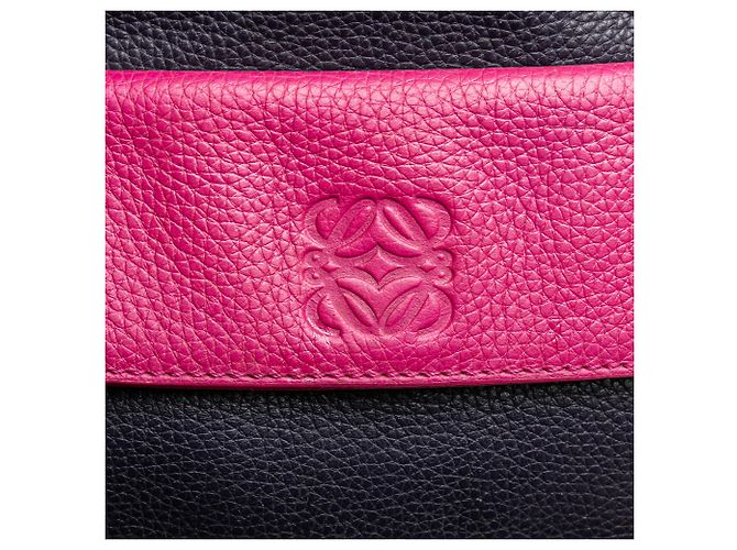 LOEWE Blau genarbte bicolor Kalbsleder Cruz Tasche Marineblau - Ansicht 6