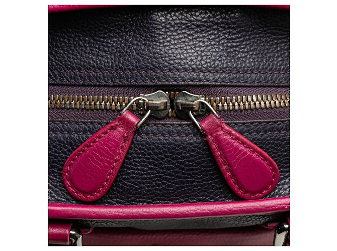 LOEWE Blau genarbte bicolor Kalbsleder Cruz Tasche Marineblau - Ansicht 9