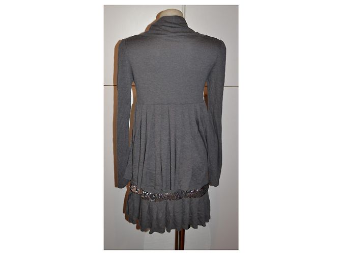 Pinko Mini Kleid Grau Wolle Viskose - Ansicht 4