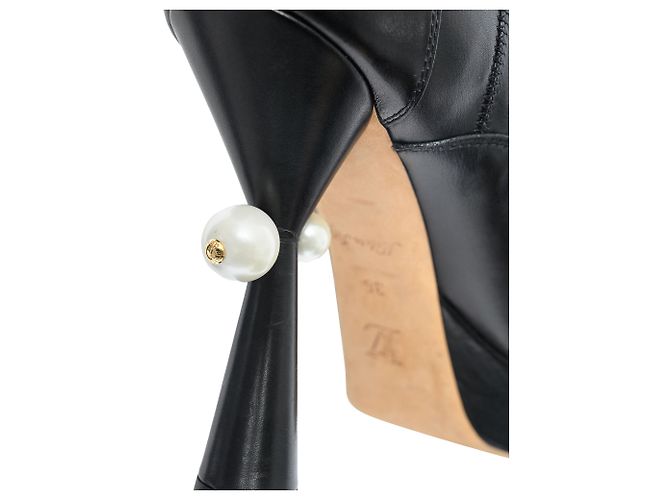 Louis Vuitton Botas altas con acentos de perlas falsas Negro - vista 9