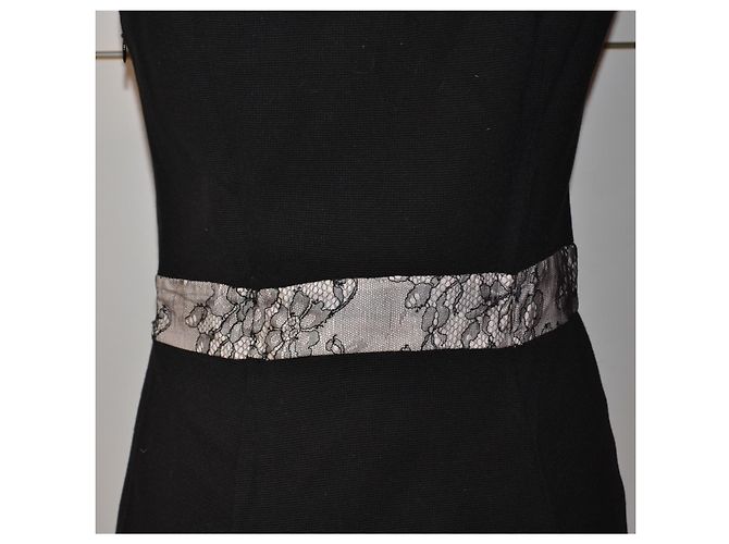 Abito Valentino Garavani in cotone elasticizzato e pizzo nero - vista 6