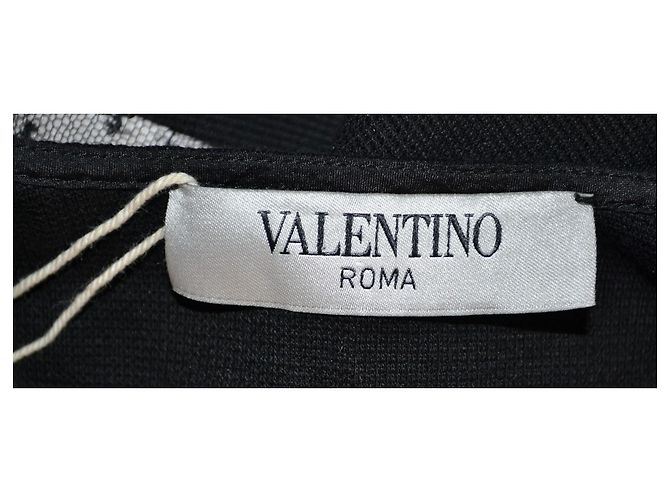 Abito Valentino Garavani in cotone elasticizzato e pizzo nero - vista 7