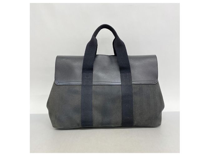 Hermès Borsa tote Hermes Valparaiso Toile Chevron Nera Nero - vista 11