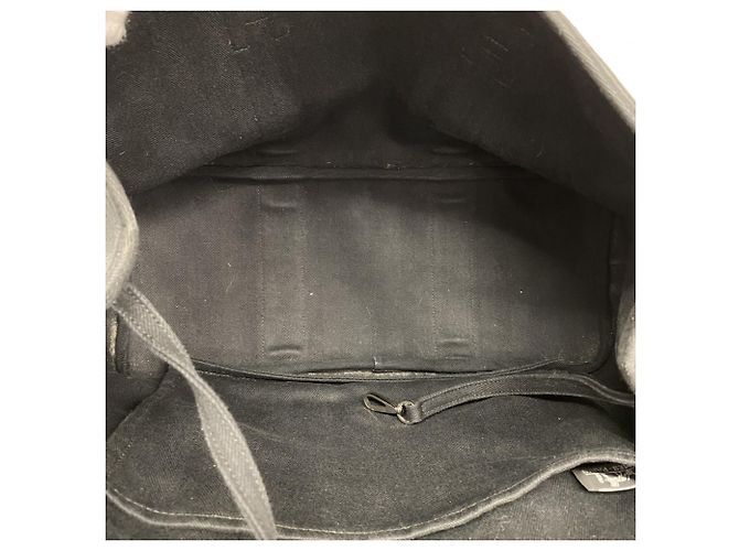 Hermès Borsa tote Hermes Valparaiso Toile Chevron Nera Nero - vista 4