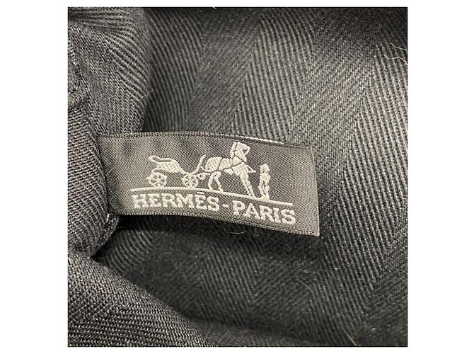 Hermès Borsa tote Hermes Valparaiso Toile Chevron Nera Nero - vista 5