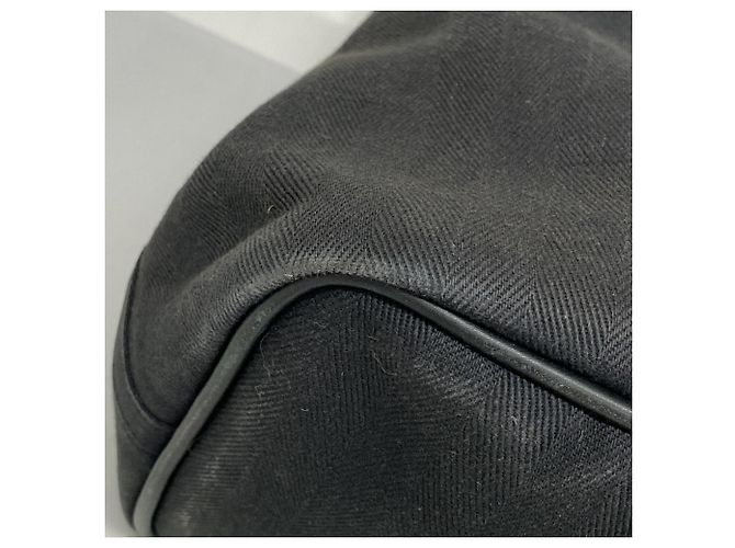 Hermès Borsa tote Hermes Valparaiso Toile Chevron Nera Nero - vista 6