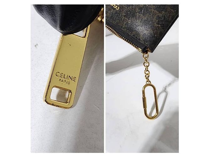 Céline Monedero/cartera con cremallera de lona Triomphe de CELINE negro - vista 6