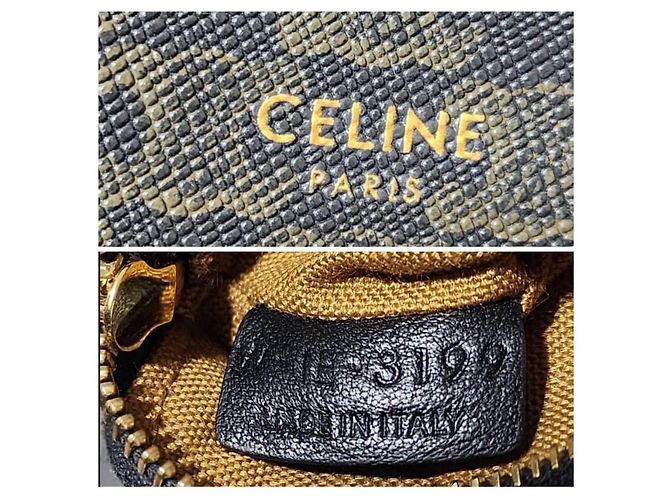Céline Monedero/cartera con cremallera de lona Triomphe de CELINE negro - vista 8