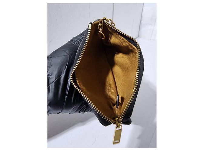 Céline Monedero/cartera con cremallera de lona Triomphe de CELINE negro - vista 9