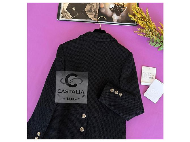 Chanel Neue zeitlose schwarze Tweedjacke 40 FR - Ansicht 13