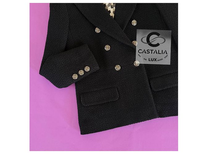 Chanel Neue zeitlose schwarze Tweedjacke 40 FR - Ansicht 15