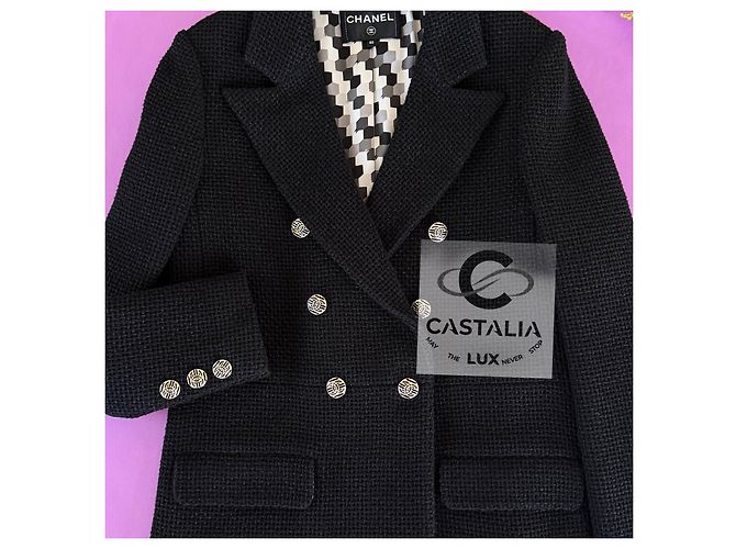Chanel Neue zeitlose schwarze Tweedjacke 40 FR - Ansicht 4