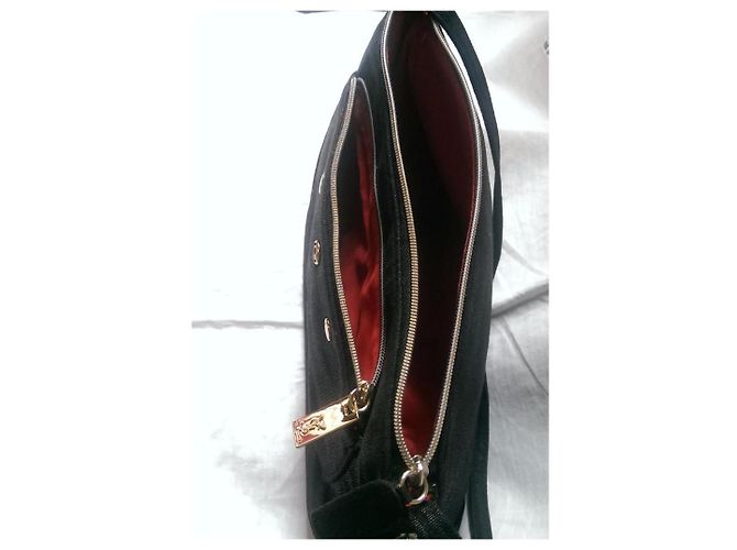 Pochette Yves Saint Laurent in tessuto nero - vista 7
