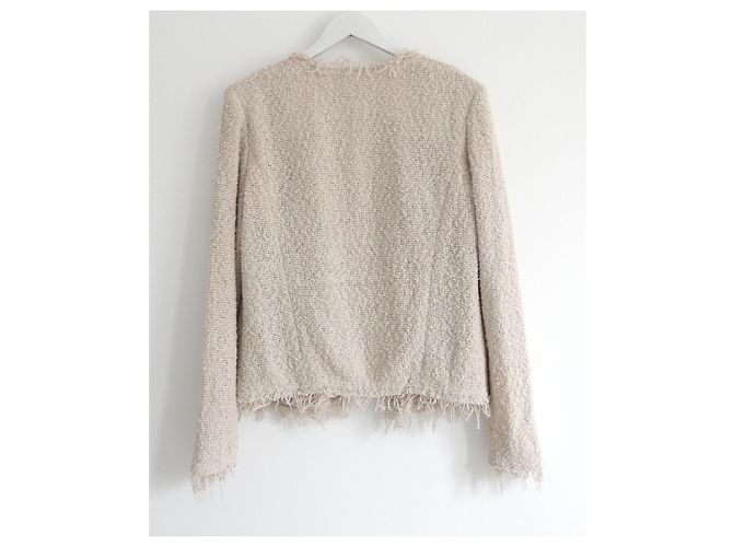 Chaqueta de tweed de algodón beige IRO Shavani - vista 6