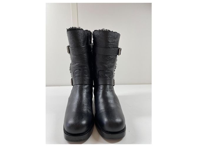 Botas biker Dior de shearling negras 38 Negro - vista 8