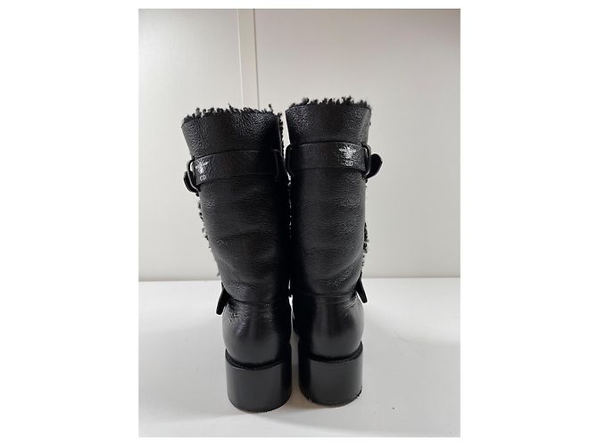 Botas biker Dior de shearling negras 38 Negro - vista 9