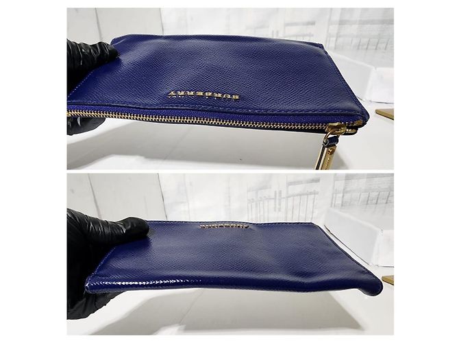 Burberry Patent Constantine Continental Geldbörse Blau - Ansicht 8