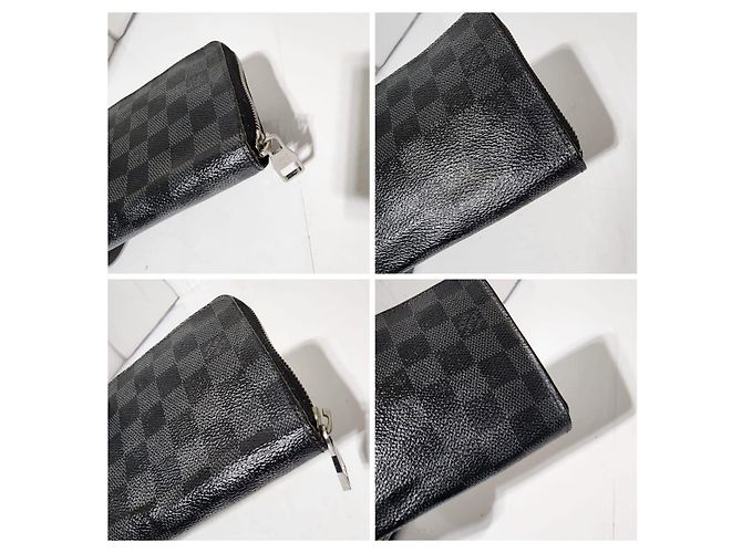 LOUIS VUITTON Damier Graphite Canvas Zippy Organizer Wallet Black/Grey - view 10