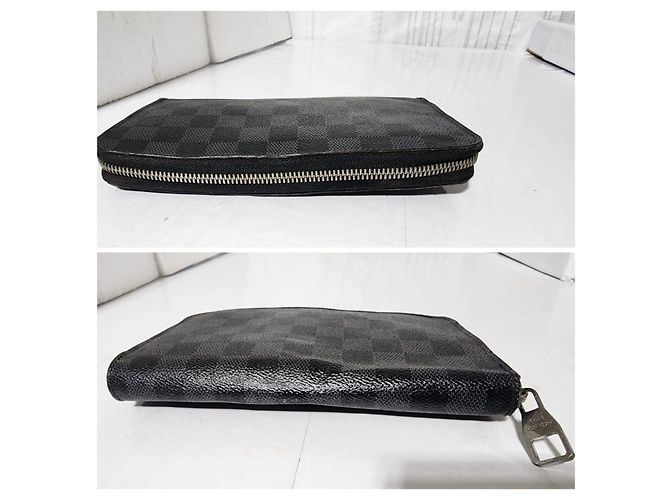LOUIS VUITTON Damier Graphite Canvas Zippy Organizer Wallet Black/Grey - view 4