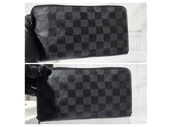 LOUIS VUITTON Damier Graphite Canvas Zippy Organizer Wallet Black/Grey - view 5