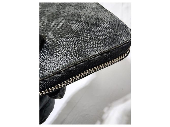 LOUIS VUITTON Damier Graphite Canvas Zippy Organizer Wallet Black/Grey - view 7
