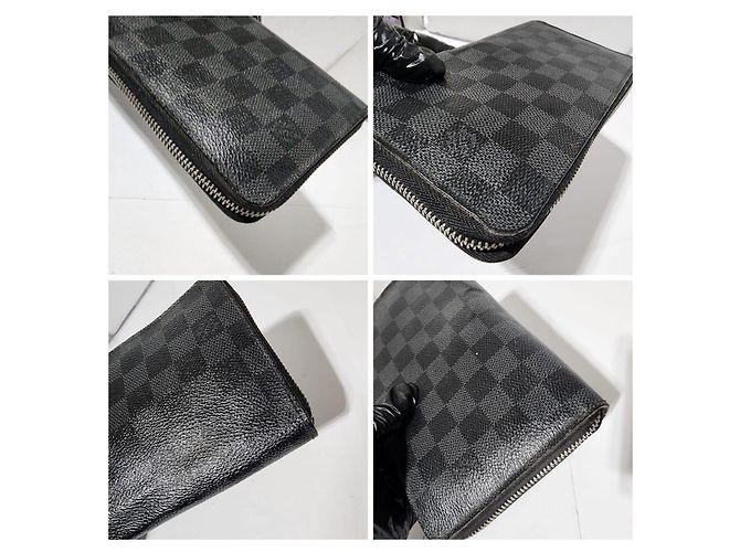 LOUIS VUITTON Damier Graphite Canvas Zippy Organizer Wallet Black/Grey - view 9