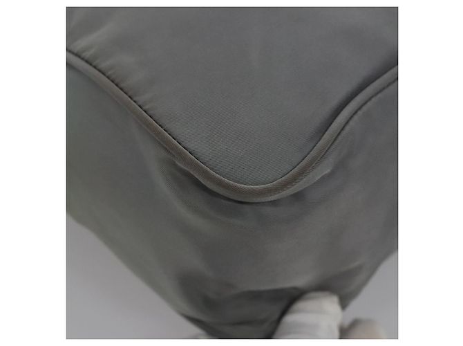PRADA Borsa a mano in nylon grigio Auth BD1037 Marrone - vista 12