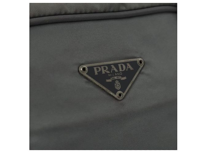 PRADA Borsa a mano in nylon grigio Auth BD1037 Marrone - vista 15