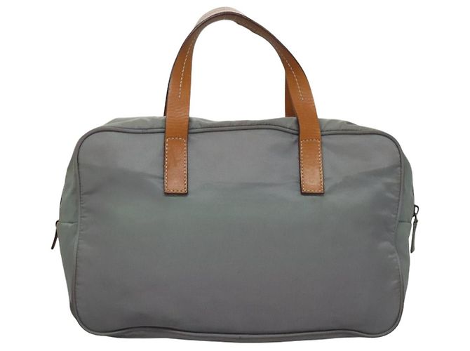 PRADA Borsa a mano in nylon grigio Auth BD1037 Marrone - vista 3
