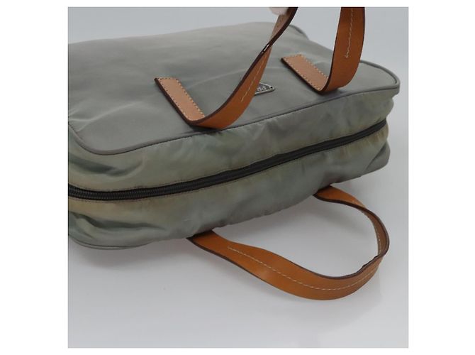 PRADA Borsa a mano in nylon grigio Auth BD1037 Marrone - vista 6