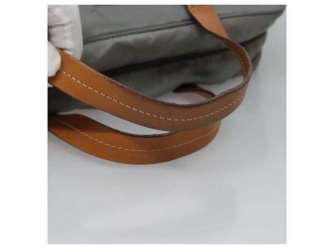 PRADA Borsa a mano in nylon grigio Auth BD1037 Marrone - vista 7