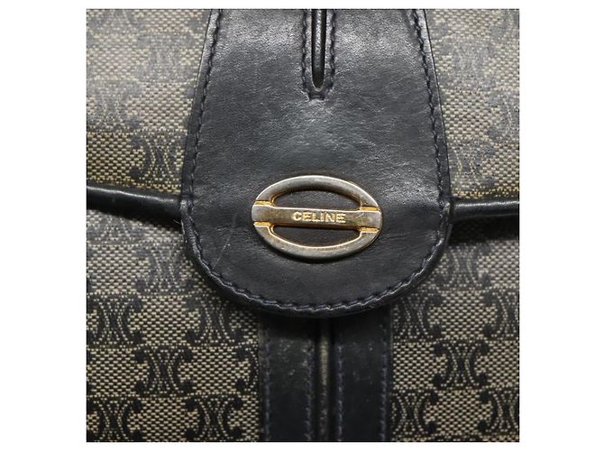 Céline Borsa a spalla in tela Macadam CELINE Navy Auth KD213 Blu navy - vista 14