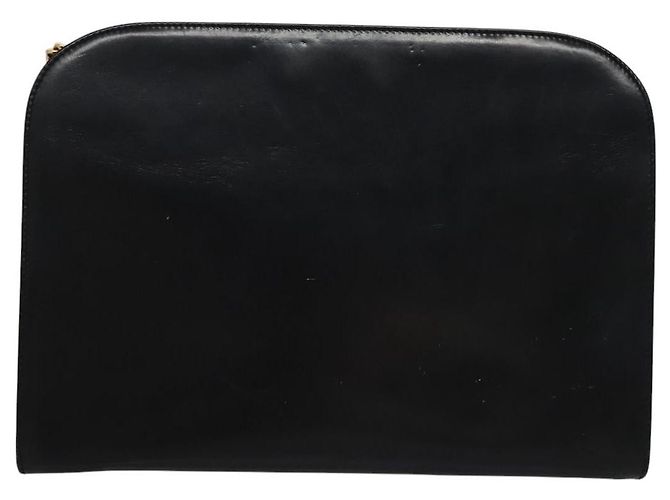 Borsa a spalla Gancini Chain in pelle nera e oro Auth BD929 di Salvatore Ferragamo Nero D'oro - vista 3