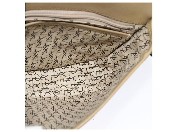 Borsa a spalla SAINT LAURENT in PVC embossé grigio Auth BA782 Marrone - vista 18