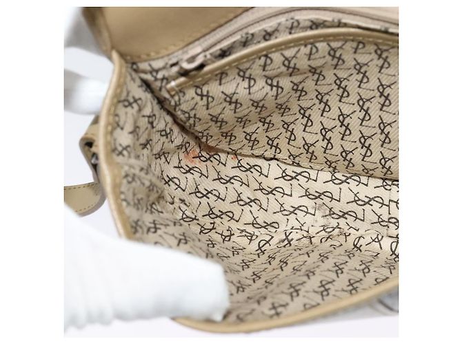 Borsa a spalla SAINT LAURENT in PVC embossé grigio Auth BA782 Marrone - vista 19