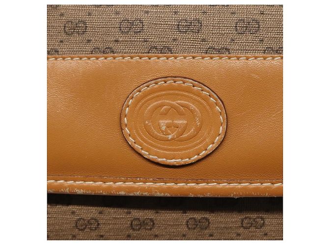 Gucci Borsa a Spalla Micro GG Supreme PVC Beige Oro 004 89 1041 Auth ep7893 D'oro - vista 14