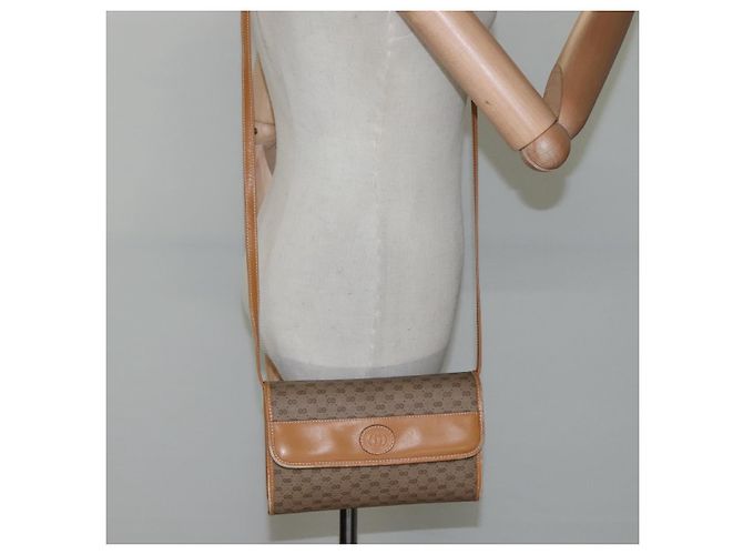 Gucci Borsa a Spalla Micro GG Supreme PVC Beige Oro 004 89 1041 Auth ep7893 D'oro - vista 20