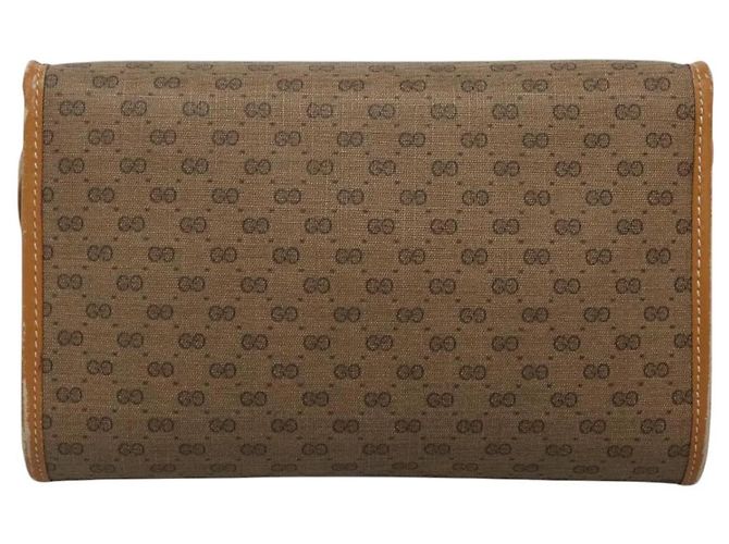 Gucci Borsa a Spalla Micro GG Supreme PVC Beige Oro 004 89 1041 Auth ep7893 D'oro - vista 3
