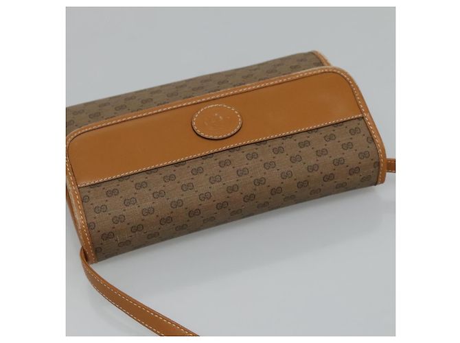 Gucci Borsa a Spalla Micro GG Supreme PVC Beige Oro 004 89 1041 Auth ep7893 D'oro - vista 6