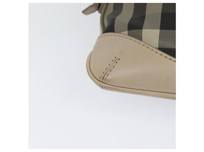 Borsa a spalla Burberry Nova Check PVC Khaki Auth BA711 Cachi - vista 12