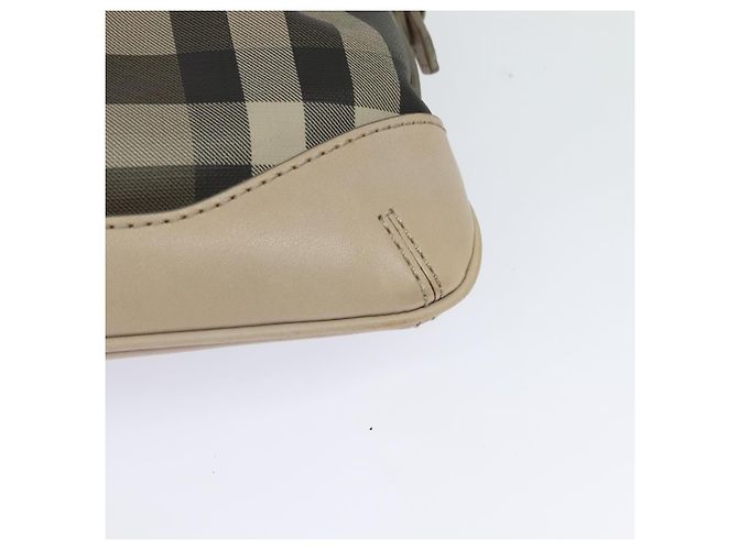 Borsa a spalla Burberry Nova Check PVC Khaki Auth BA711 Cachi - vista 13