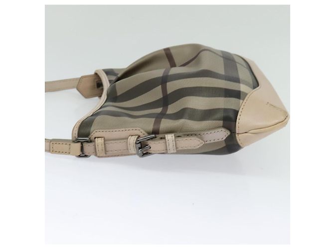 Borsa a spalla Burberry Nova Check PVC Khaki Auth BA711 Cachi - vista 4