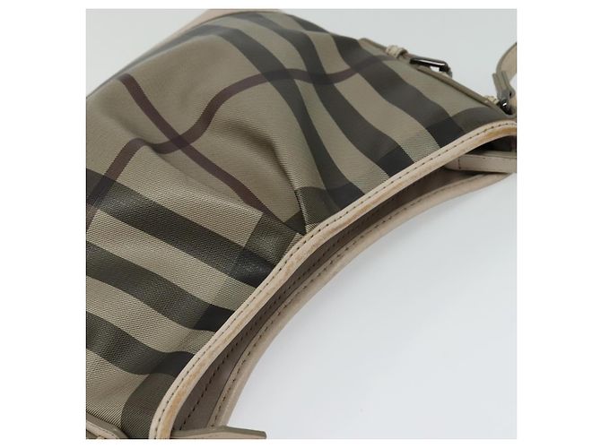 Borsa a spalla Burberry Nova Check PVC Khaki Auth BA711 Cachi - vista 6