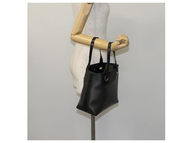 Borsa a mano Gancini in vinile nero Salvatore Ferragamo Auth bs23548 - vista 23
