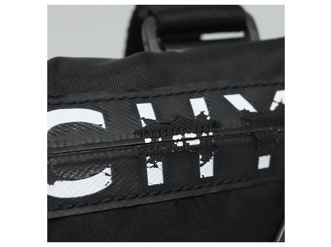 Borsa a spalla GIVENCHY in nylon nero argento autentica bs23553 - vista 15