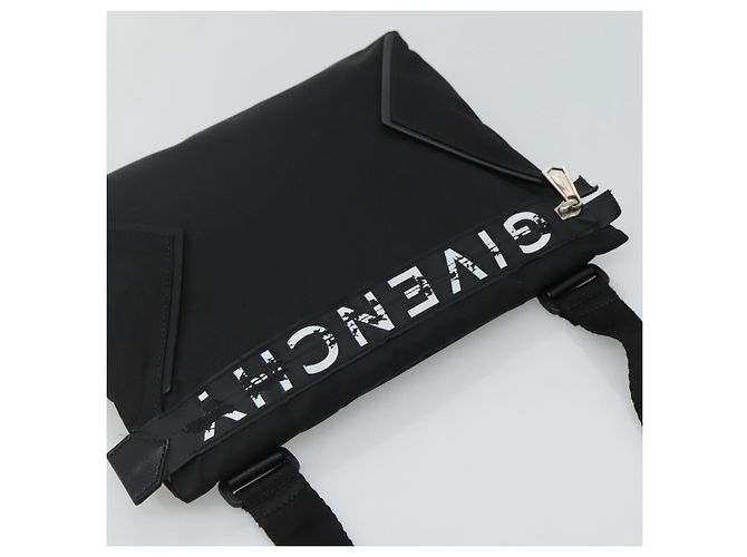 Borsa a spalla GIVENCHY in nylon nero argento autentica bs23553 - vista 6