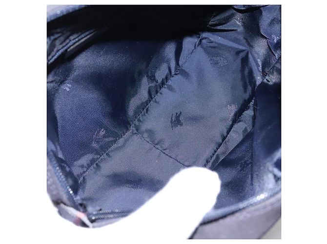 Autre Marque Borsa a Spalla Burberrys Nova Check in Tela Blu Navy e Oro Auth EC762 D'oro - vista 17
