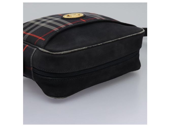 Autre Marque Borsa a Spalla Burberrys Nova Check in Tela Blu Navy e Oro Auth EC762 D'oro - vista 6